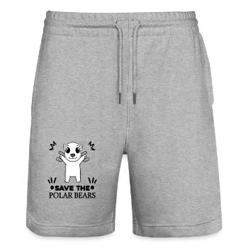 Ours polaire Ours polaire Environnement Protection du climat Conservation de la nature - Short de jogging bio TRAINER Stanley/Stella unisexe - gris chiné - Devant - Nik (191cm) & Marisol (170cm)