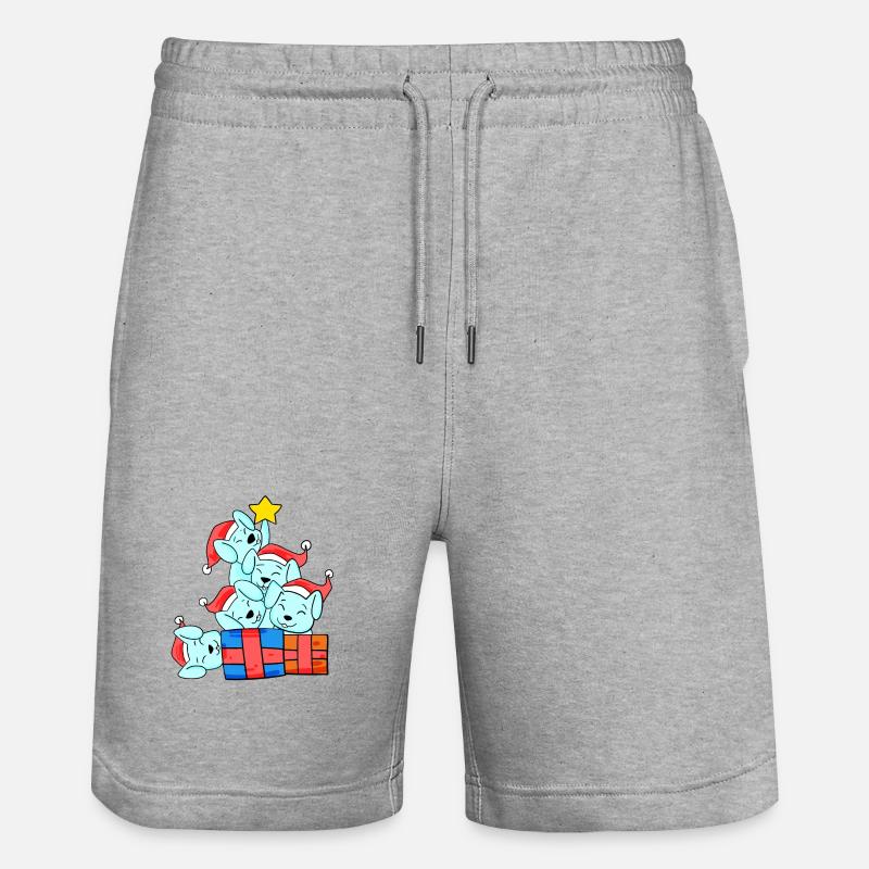 Arbre de Noël Lapin - Short de jogging bio TRAINER Stanley/Stella unisexe - gris chiné
