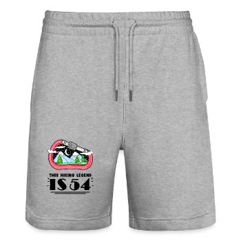 54th birthday hiker 54 years old mountain hiking - Stanley/Stella Trainer Unisex Organic Jogging Shorts - heather grey - Front - Nik (191cm) & Marisol (170cm)