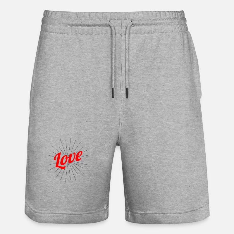 Saint-Valentin, Saint-Valentin, Saint-Valentin - Short de jogging bio TRAINER Stanley/Stella unisexe - gris chiné