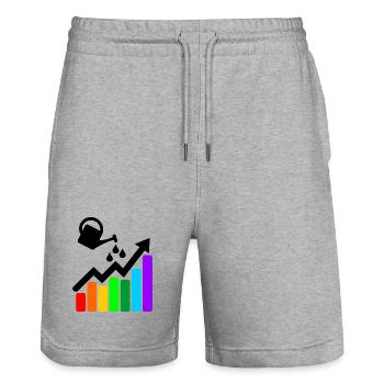 Meilleurs résultats graphique coloré et arrosoir - Short de jogging bio TRAINER Stanley/Stella unisexe - gris chiné - Devant - Nik (191cm) & Marisol (170cm)