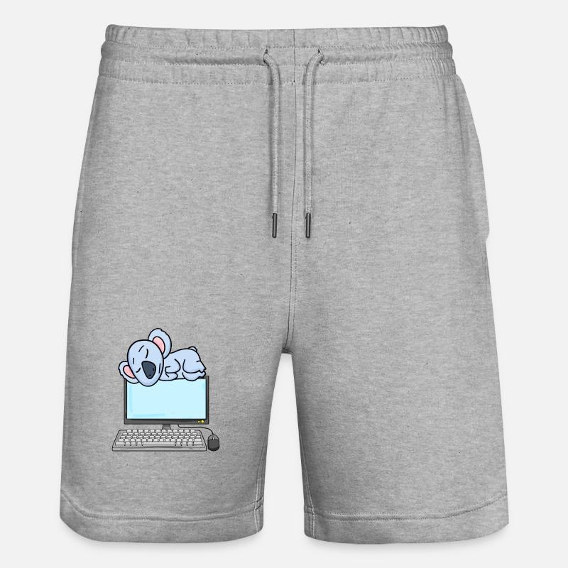 Koala Computer Nerd Programmierer Geschenk - Stanley/Stella Unisex Bio Joggingshorts Trainer  - Grau meliert