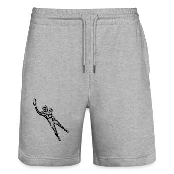 American Football Spieler - Stanley/Stella Unisex Bio Joggingshorts Trainer  - Grau meliert - Vorne - Nik (191cm) & Marisol (170cm)