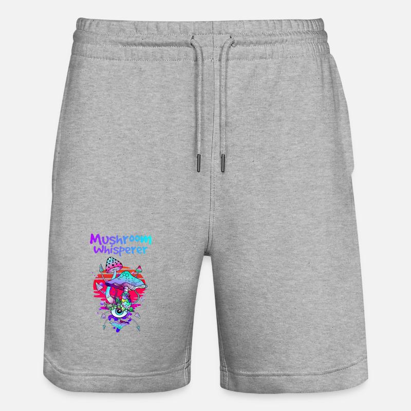 Champignons magiques Mushroom Whisperer - Short de jogging bio TRAINER Stanley/Stella unisexe - gris chiné