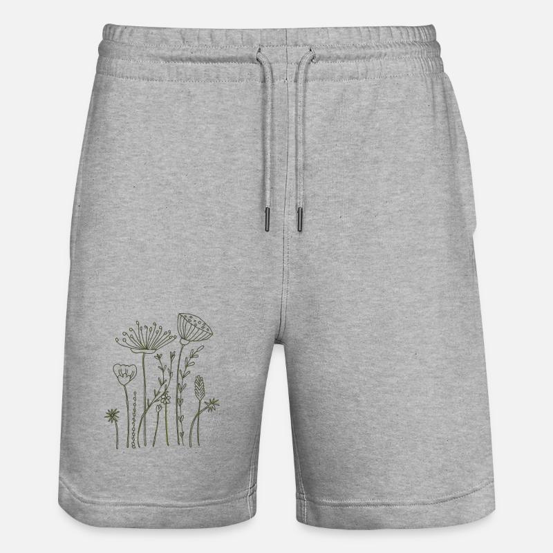 Fleurs séchées - Short de jogging bio TRAINER Stanley/Stella unisexe - gris chiné