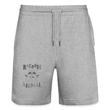 Racoon Is My Spirit Animal - Stanley/Stella Trainer Unisex Organic Jogging Shorts - heather grey - Front - Nik (191cm) & Marisol (170cm)