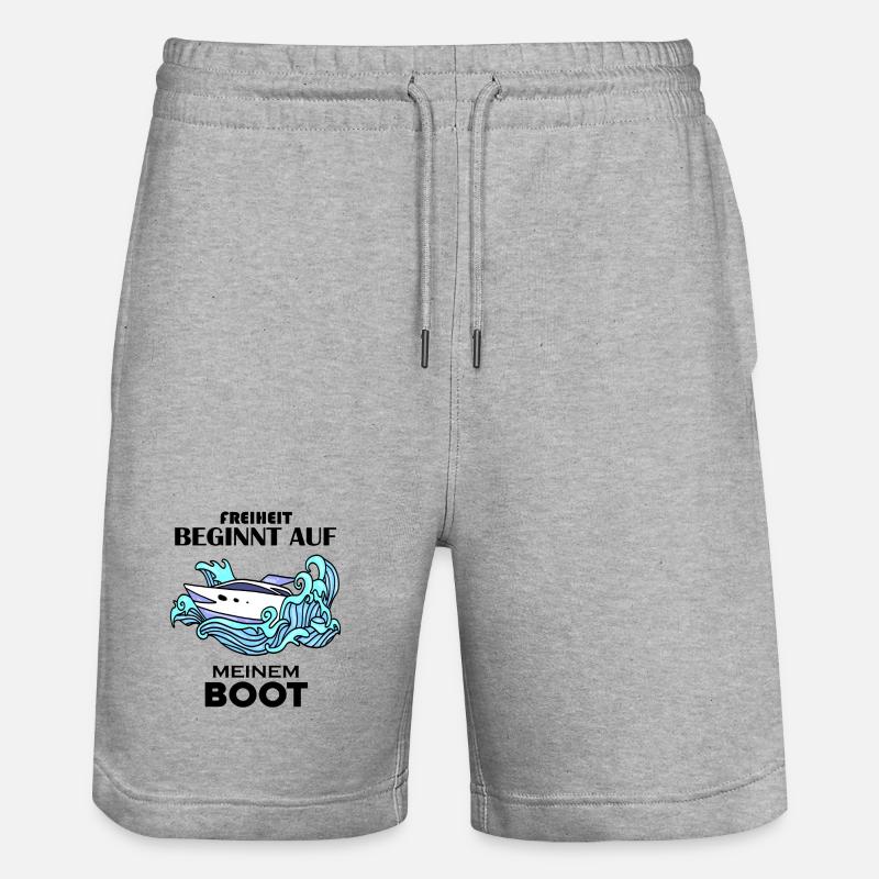 Boote Motorboot - Stanley/Stella Unisex Bio Joggingshorts Trainer - Grau meliert