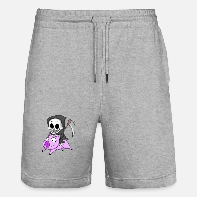 Grim Reaper Pig - Stanley/Stella Trainer Unisex Organic Jogging Shorts - heather grey