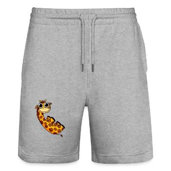 Giraffe Safari - Stanley/Stella Trainer Unisex Organic Jogging Shorts - heather grey - Front - Nik (191cm) & Marisol (170cm)
