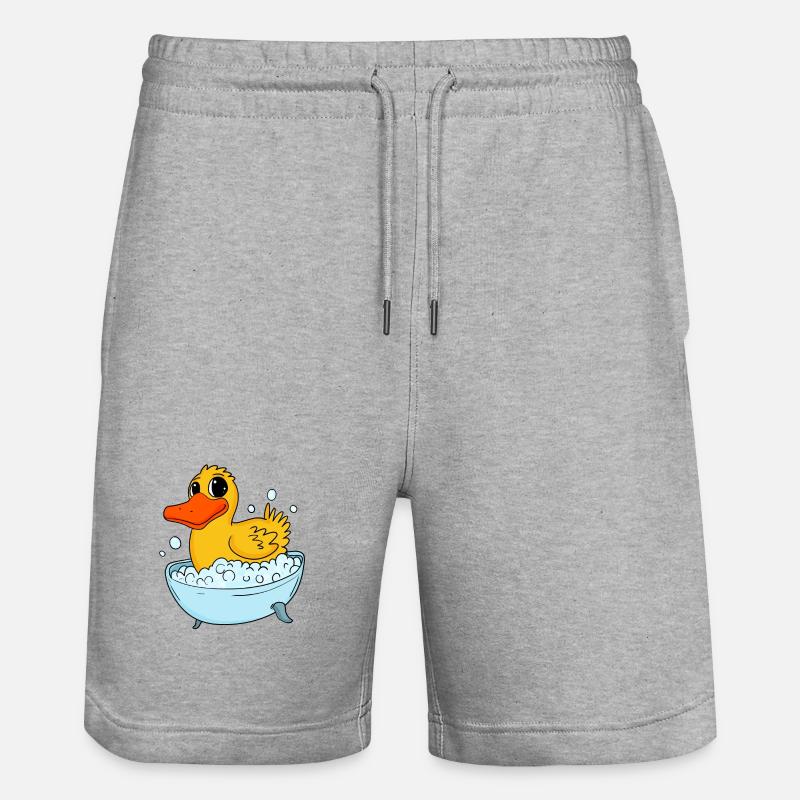 Duck bathing duck bathing - Stanley/Stella Trainer Unisex Organic Jogging Shorts - heather grey