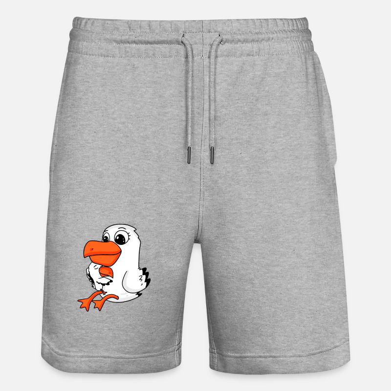 Möwe Familie - Möwe mit Baby - Stanley/Stella Unisex Bio Joggingshorts Trainer  - Grau meliert