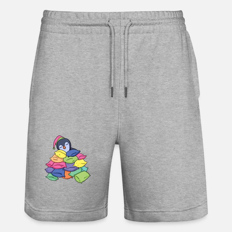 Sleeping Penguin - Stanley/Stella Trainer Unisex Organic Jogging Shorts - heather grey