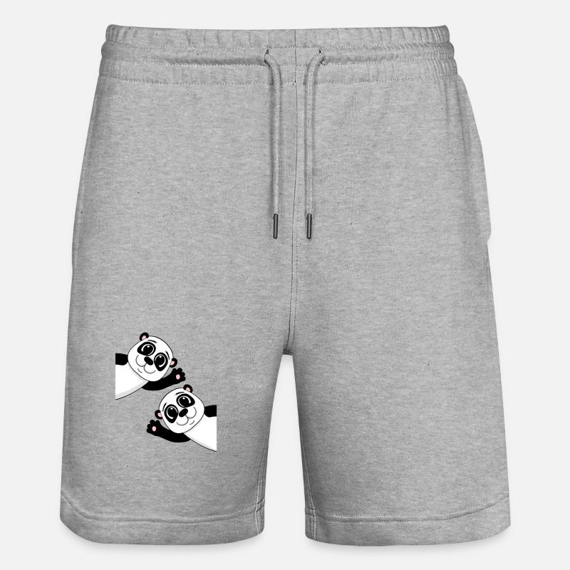 Pandas mignons - Short de jogging bio TRAINER Stanley/Stella unisexe - gris chiné