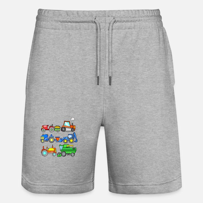 Construction site vehicles - Stanley/Stella Trainer Unisex Organic Jogging Shorts - heather grey