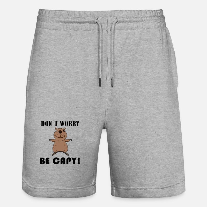 Capybara Capybara Gift - Stanley/Stella Trainer Unisex Organic Jogging Shorts - heather grey