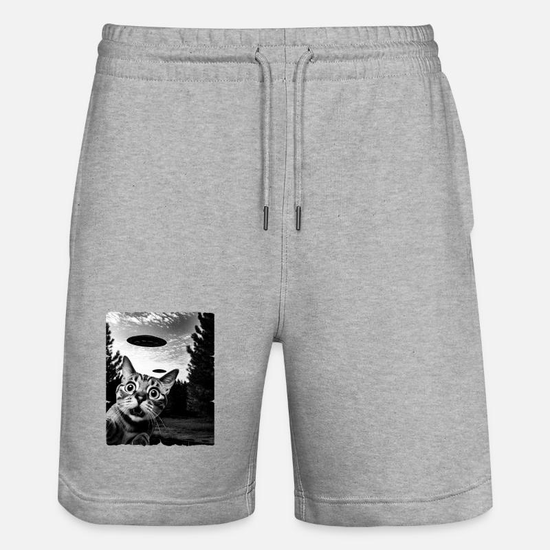 Chat Austerrestrial Invasion Uap Bizarre - Short de jogging bio TRAINER Stanley/Stella unisexe - gris chiné