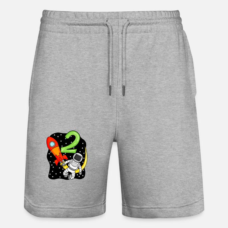 2 Anniversaire Garçon Astronaute - Short de jogging bio TRAINER Stanley/Stella unisexe - gris chiné
