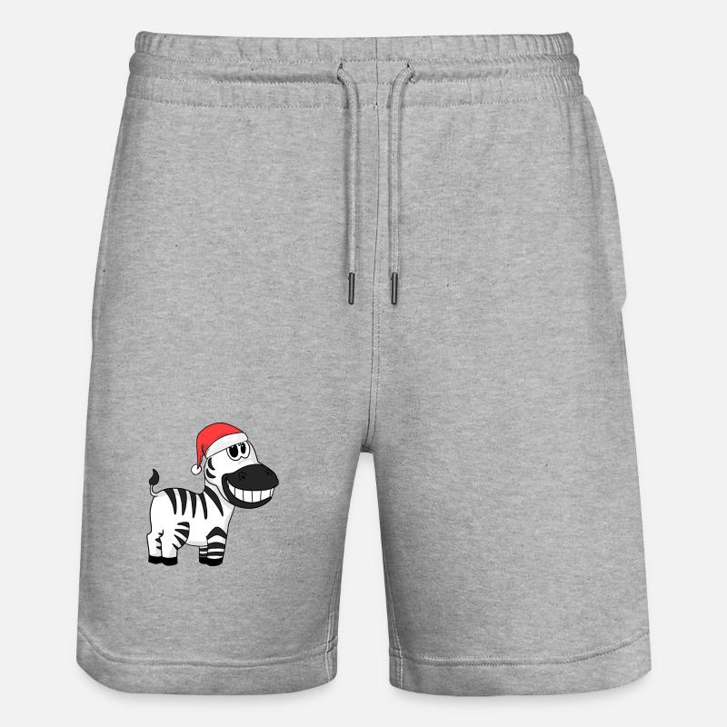 Noël zèbre - Short de jogging bio TRAINER Stanley/Stella unisexe - gris chiné