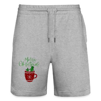 Merry Christmas, Cookies - Stanley/Stella Trainer Unisex Organic Jogging Shorts - heather grey - Front - Nik (191cm) & Marisol (170cm)
