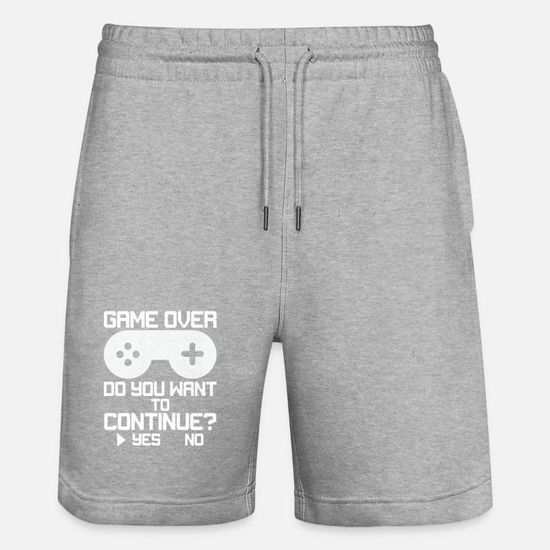 Game Over Willst du weitermachen? - Stanley/Stella Unisex Bio Joggingshorts Trainer  - Grau meliert