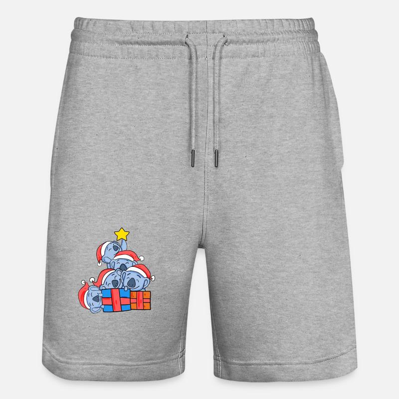 Koala sapin de Noël Noël - Short de jogging bio TRAINER Stanley/Stella unisexe - gris chiné