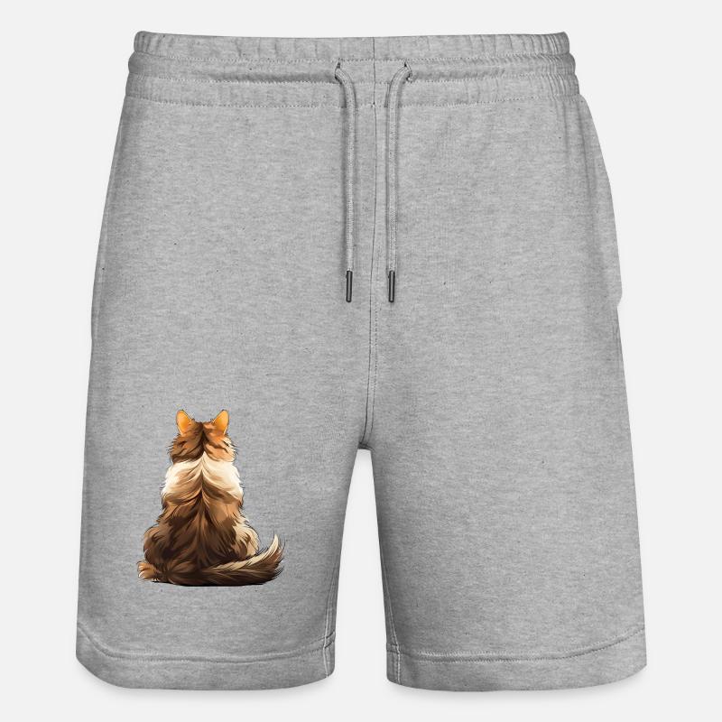Chat des forêts norvégiennes - Short de jogging bio TRAINER Stanley/Stella unisexe - gris chiné