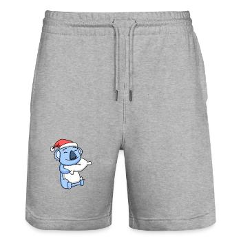 Koala Niedlich Müde Weihnachten - Stanley/Stella Unisex Bio Joggingshorts Trainer  - Grau meliert - Vorne - Nik (191cm) & Marisol (170cm)