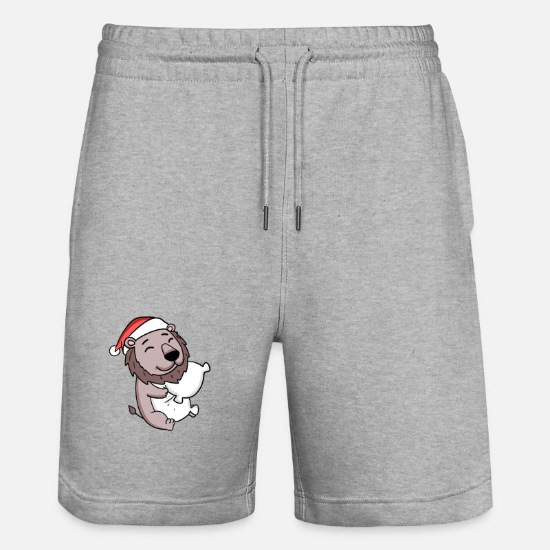 Lion Mignon Fatigué Noël - Short de jogging bio TRAINER Stanley/Stella unisexe - gris chiné