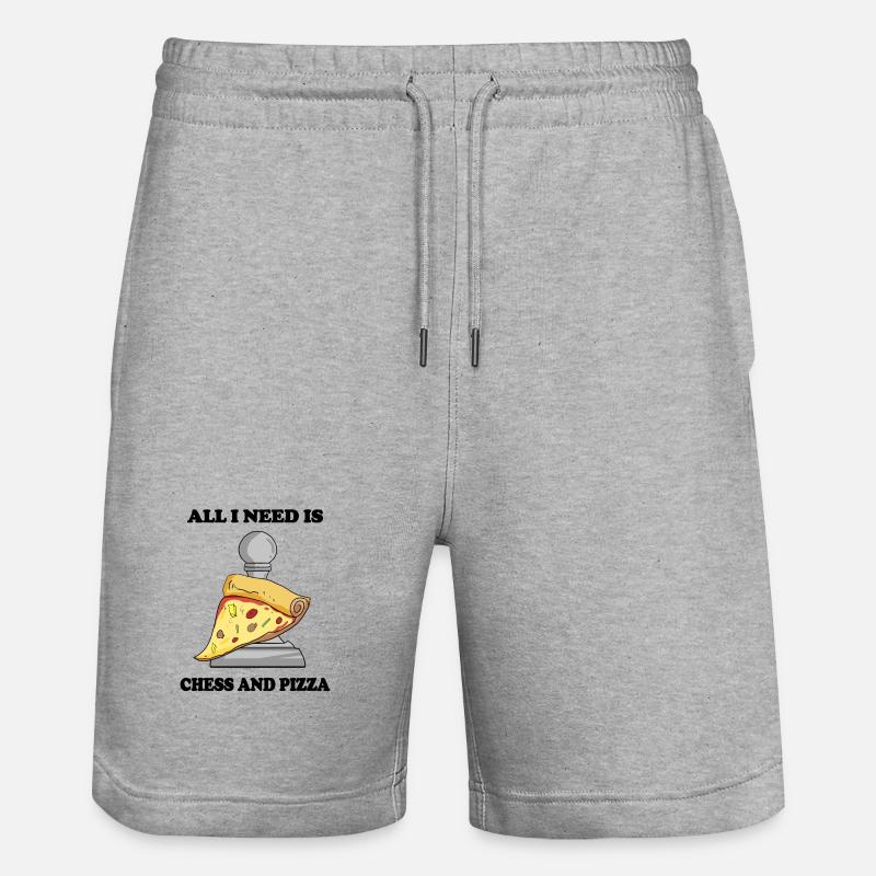 Échecs et pizza - Short de jogging bio TRAINER Stanley/Stella unisexe - gris chiné