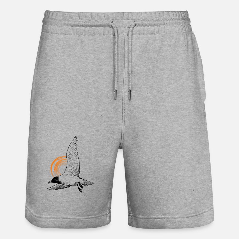Tshirt Möwe - Liebe zu Meer - Stanley/Stella Unisex Bio Joggingshorts Trainer  - Grau meliert