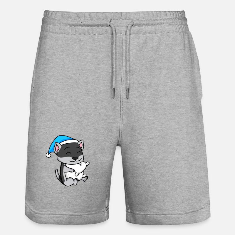 Husky sibérien Sleeping Fatigue Chien - Short de jogging bio TRAINER Stanley/Stella unisexe - gris chiné