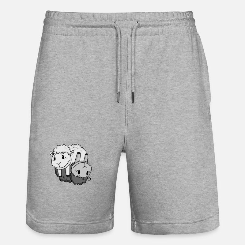 Mouton de signe Yin Yang - Short de jogging bio TRAINER Stanley/Stella unisexe - gris chiné