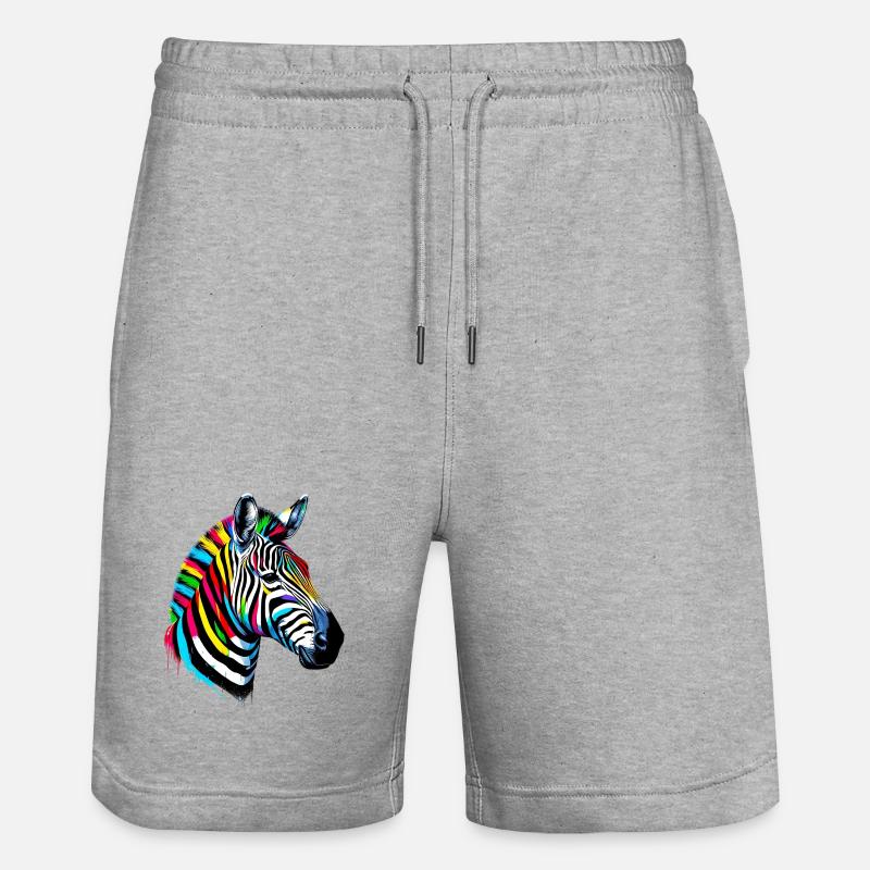 Zebra - Stanley/Stella Unisex Bio Joggingshorts Trainer  - Grau meliert