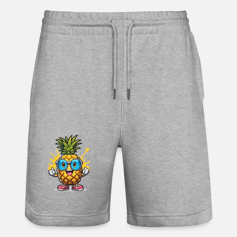 Drôle d’ananas avec des lunettes - Short de jogging bio TRAINER Stanley/Stella unisexe - gris chiné