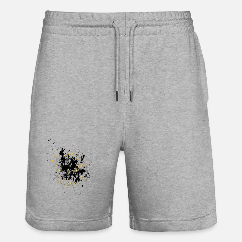 Yellowblack.Splash - Stanley/Stella Unisex Bio Joggingshorts Trainer  - Grau meliert