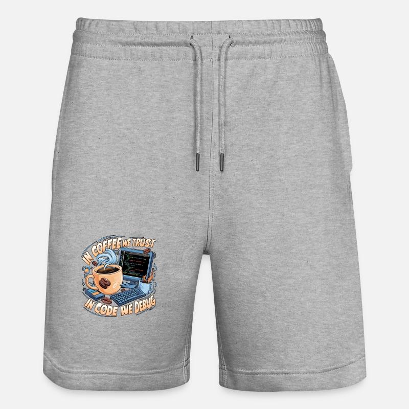 KaffeeCode Debug: In Code Wir Debuggen - Stanley/Stella Unisex Bio Joggingshorts Trainer  - Grau meliert