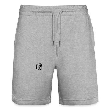 Handball Player Handball Ball - Stanley/Stella Trainer Unisex Organic Jogging Shorts - heather grey - Front - Nik (191cm) & Marisol (170cm)