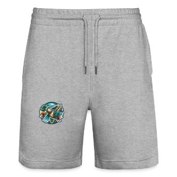 Bird breeder Ornithologist Bird watcher - Stanley/Stella Trainer Unisex Organic Jogging Shorts - heather grey - Front - Nik (191cm) & Marisol (170cm)