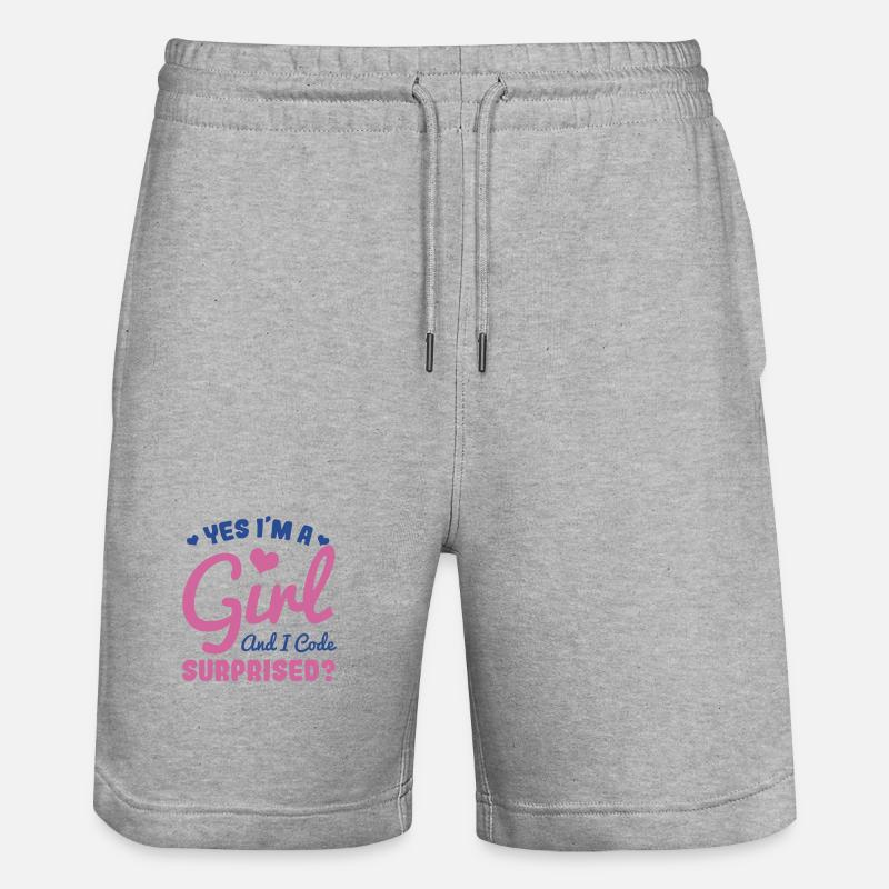 Mädchen und Programmiererin - Stanley/Stella Unisex Bio Joggingshorts Trainer  - Grau meliert