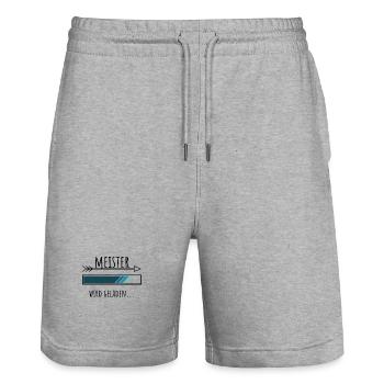 Meister Personalisierter Beruf Jungs - Stanley/Stella Unisex Bio Joggingshorts Trainer  - Grau meliert - Vorne - Nik (191cm) & Marisol (170cm)
