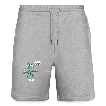 neurochirurgien disant chirurgien bâton figure dessin animé - Short de jogging bio TRAINER Stanley/Stella unisexe - gris chiné - Devant - Nik (191cm) & Marisol (170cm)