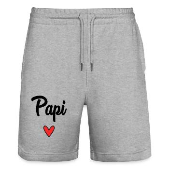 BONNE FÊTE PAPA. PAPA. FÊTE DES PÈRES. PÈRE. BONNE - Short de jogging bio TRAINER Stanley/Stella unisexe - gris chiné - Devant - Nik (191cm) & Marisol (170cm)