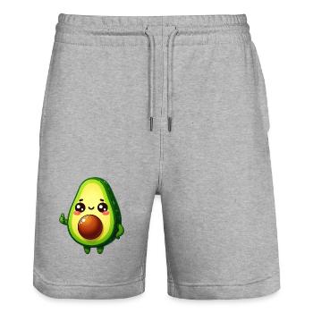 Avocado - Stanley/Stella Unisex Bio Joggingshorts Trainer  - Grau meliert - Vorne - Nik (191cm) & Marisol (170cm)