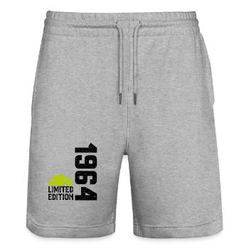 60th Anniversary 1964 Limited Edition Tennis - Stanley/Stella Trainer Unisex Organic Jogging Shorts - heather grey - Front - Nik (191cm) & Marisol (170cm)