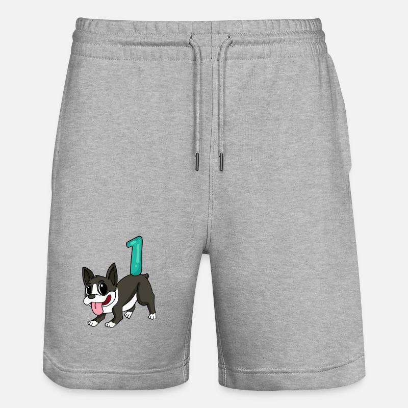 Zahl 1 Nummer Eins - Stanley/Stella Unisex Bio Joggingshorts Trainer  - Grau meliert