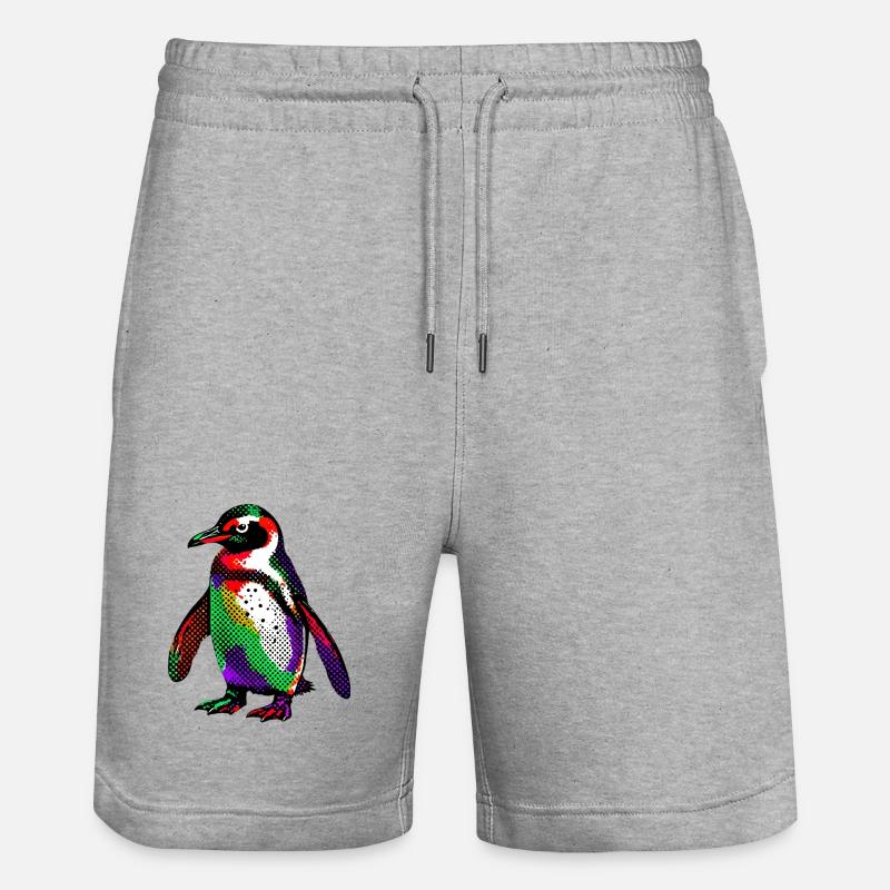 Pinguin - Stanley/Stella Unisex Bio Joggingshorts Trainer  - Grau meliert