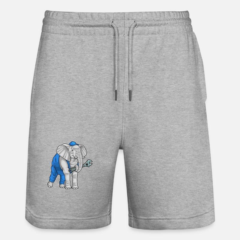 Clé mécanique éléphant - Short de jogging bio TRAINER Stanley/Stella unisexe - gris chiné