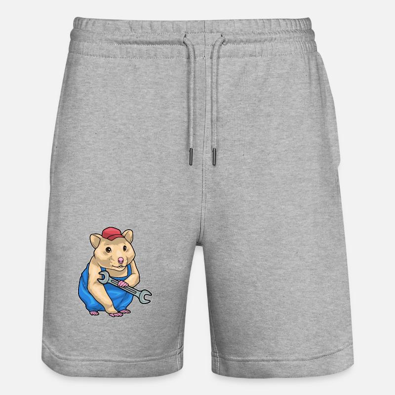 Clé mécanique hamster - Short de jogging bio TRAINER Stanley/Stella unisexe - gris chiné