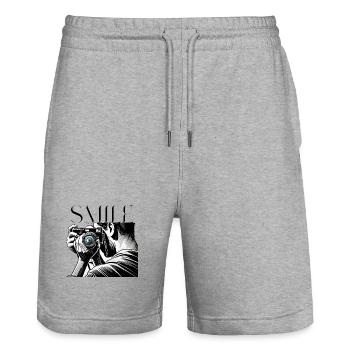 Camera Focus-Please Smile Design for Photographers - Stanley/Stella Trainer Unisex Organic Jogging Shorts - heather grey - Front - Nik (191cm) & Marisol (170cm)