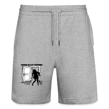 Coffee Lovers – The Saviour for Morning Grouches - Stanley/Stella Trainer Unisex Organic Jogging Shorts - heather grey - Front - Nik (191cm) & Marisol (170cm)